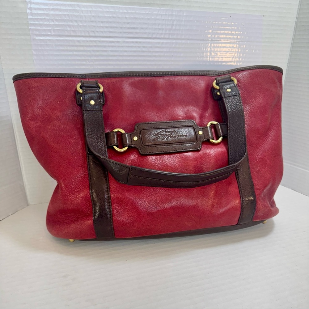 Stone Mountain Talia Leather Burgundy and Brown Tote